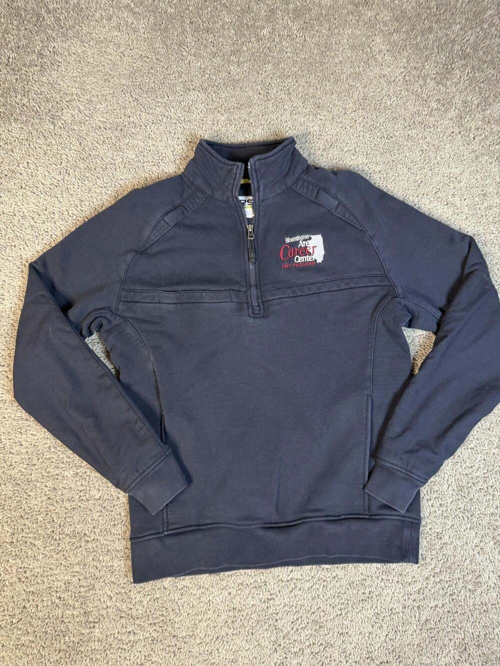 First Tactical Sweatshirt Mens M Blue Pullover 1/4 Zip Pockets Fleece Logo